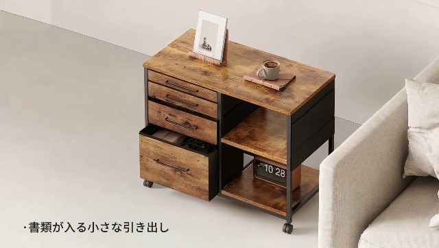 Amazon.co.jp: YeTom サイドキャビネット デスクワゴン 樹脂 布製 袖机